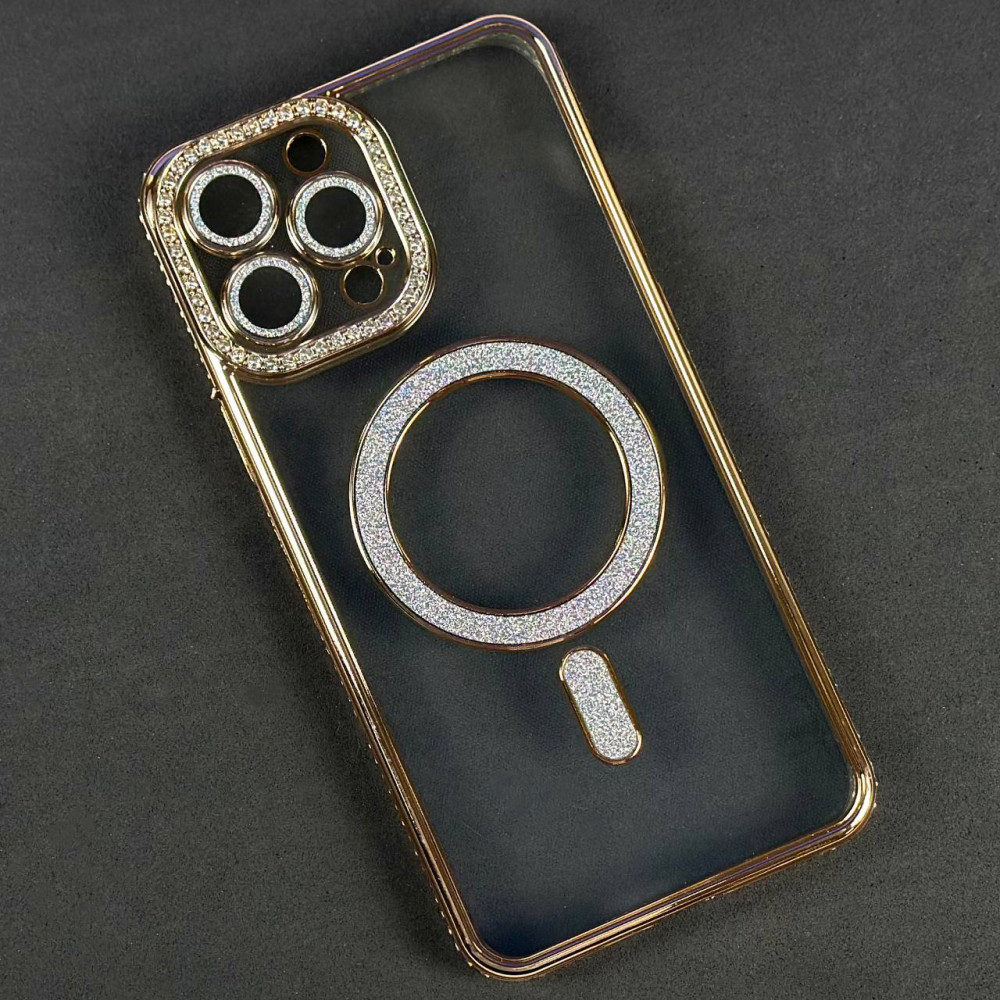 Накладка Diamond Bling MagSafe для  iPhone 12 Pro Max Gold-0